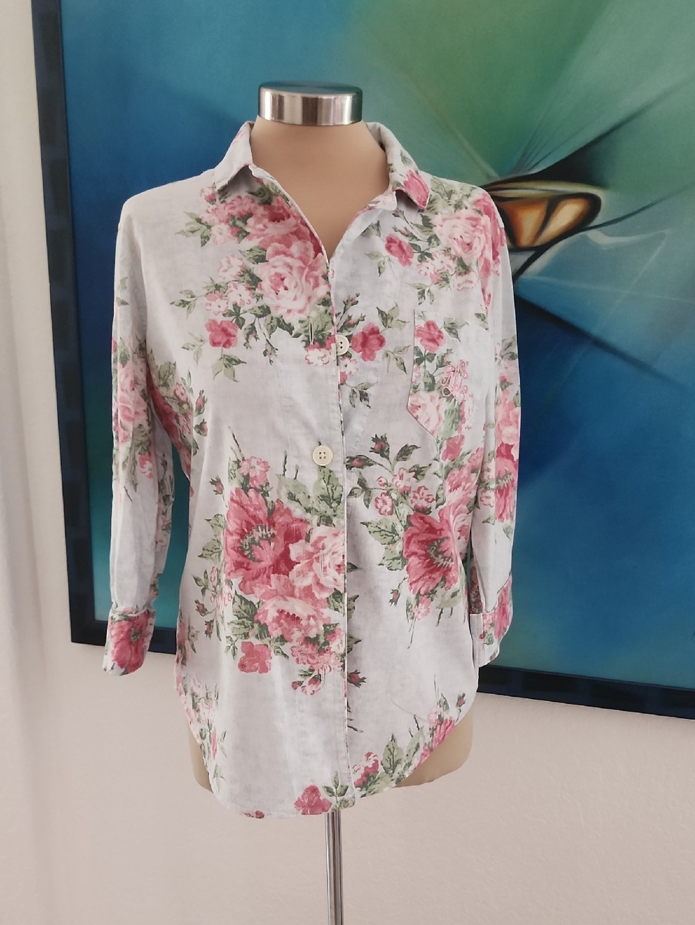 LAUREN RALH LAUREN | Floral Button-Front Women's PJ Top